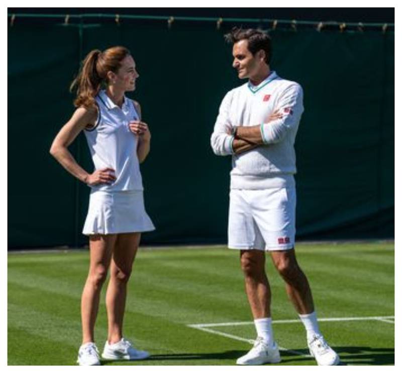 Kate Middleton desafió a Roger Federer a jugar tenis en la pista central de Wimbledon.