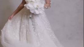 Nadia Ferreira lució radiante con su espectacular vestido de novia junto con Marc Anthony