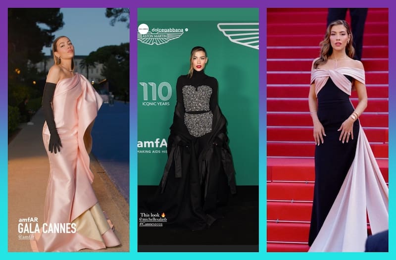 Michelle Salas acaparó con sus atuendos en su paso por Cannes - Créditos: Instagram