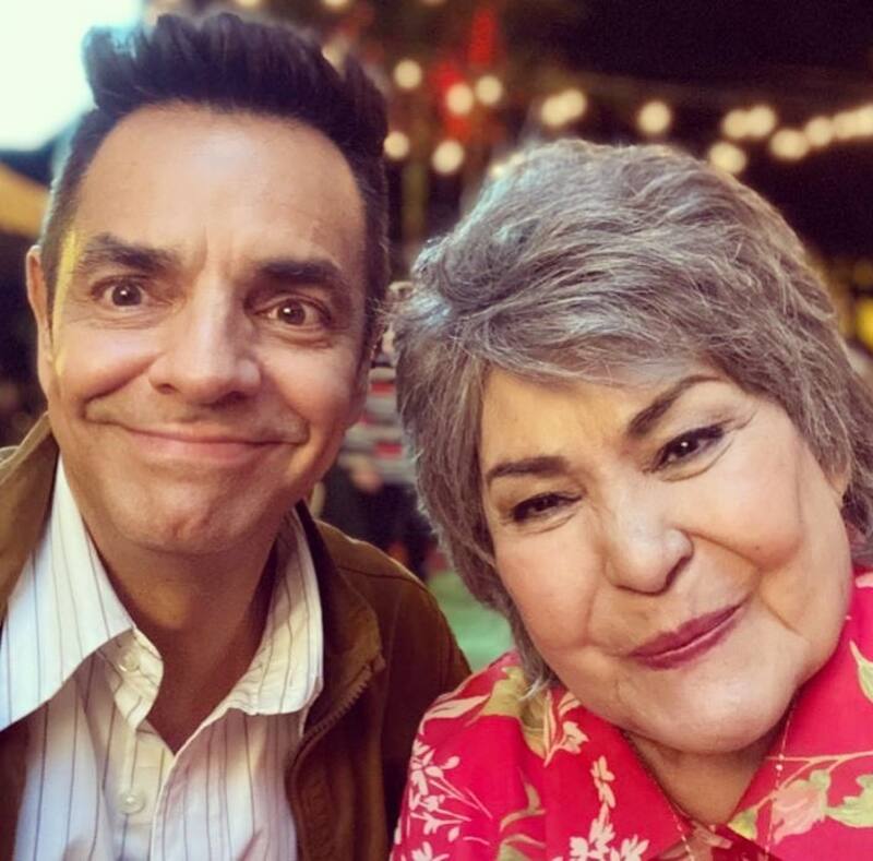 Eugenio Derbez y Carmen Salinas en el rodaje de 'The valet' - Créditos: Facebook