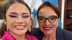 Ganadora de ‘La Academia 20 años’ se reúne con mandataria de Honduras y recibe especial regalo