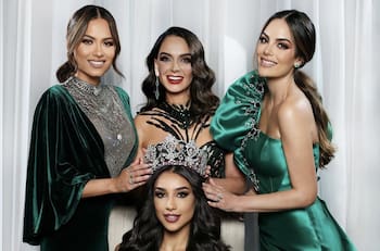 El gesto de las tres Miss Universo de México con Irma Miranda, la representante de ese país