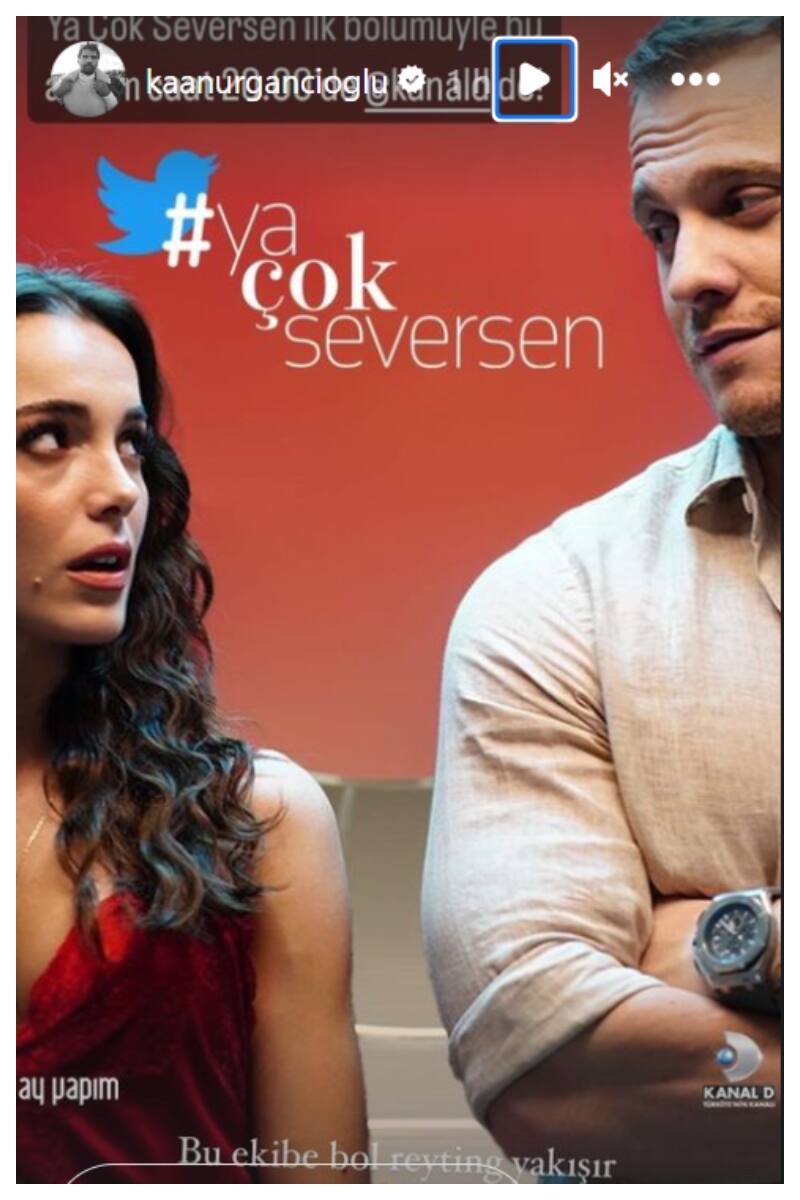 Kaan Urgancıoğlu leenvió saludos a su compañero Kerem Bürsin, cuya serie Ya Çok Seversen (Te amo mucho) se estrena este jueves.