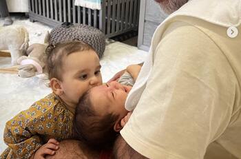 Con fotos inéditas y tierno mensaje Alejandro Fernández festeja los tres meses de su nieta Mía