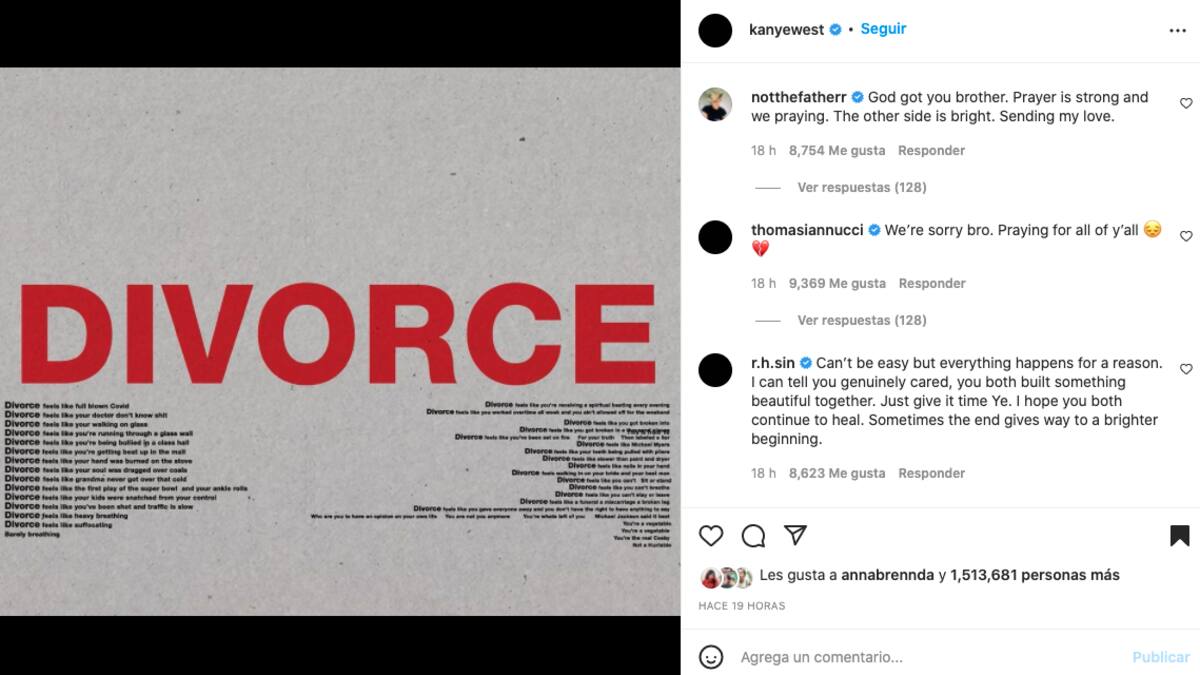 Un dolido Kanye West da su percepción del divorcio, mientras Kim Kardashian se siente genial
