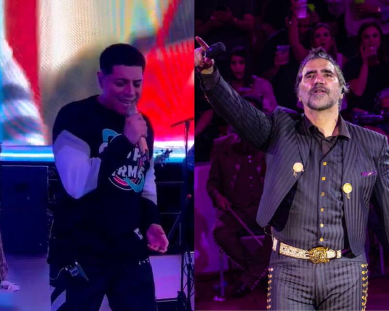 Vocalista de Grupo Firme y Alejandro Fernández juntos en Las Vegas - Créditos: Instagram