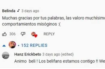 Belinda reacciona a insulto que un cantante hizo en su contra