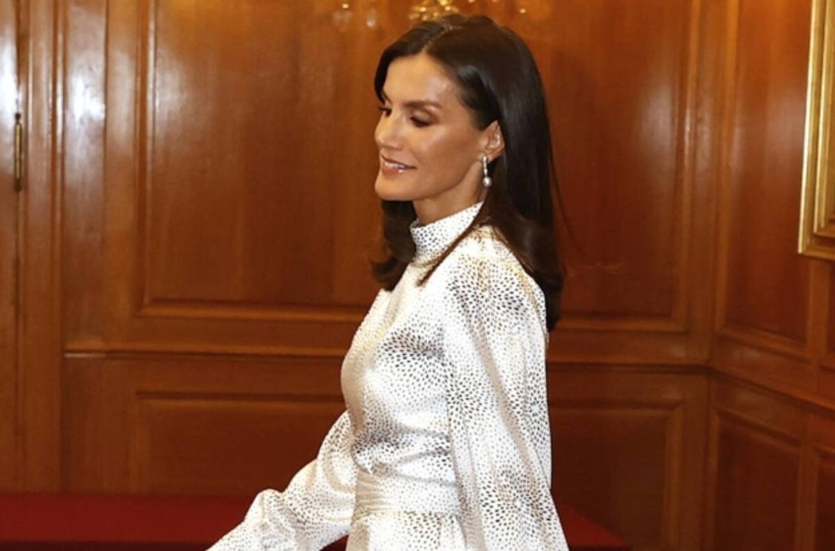 Reina Letizia recicla el vestido que utilizó para encontrarse con la reina Isabel II en Londres