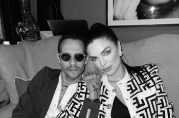 Desde "La ciudad del Amor", Marc Anthony y Nadia Ferreira le escriben a la cigüeña