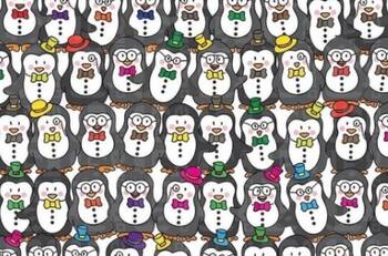 Reto visual: Encuentra al intruso entre los pingüinos