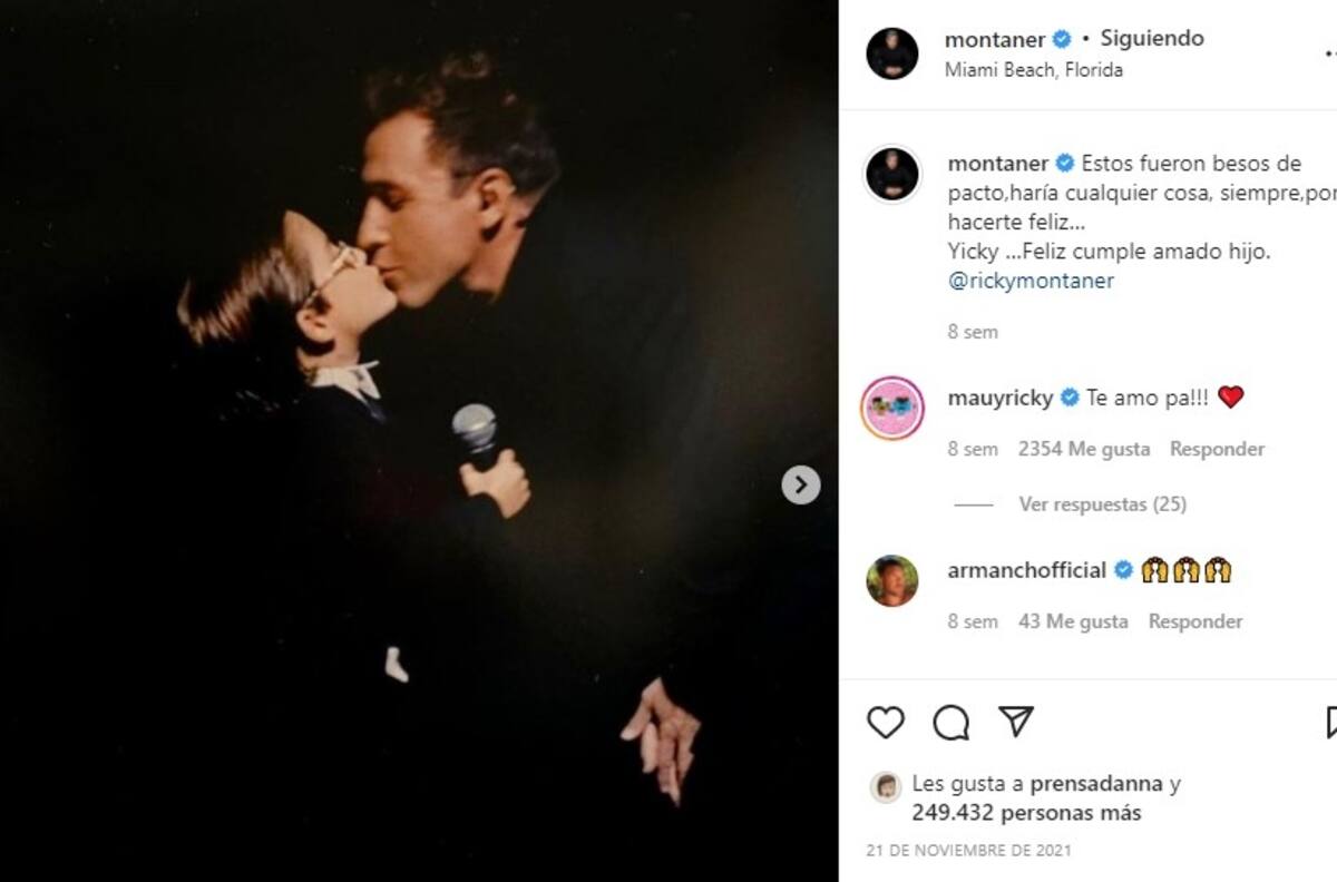 Ricardo Montaner replica con rudeza a psicóloga que lo criticó por besar a su hijo