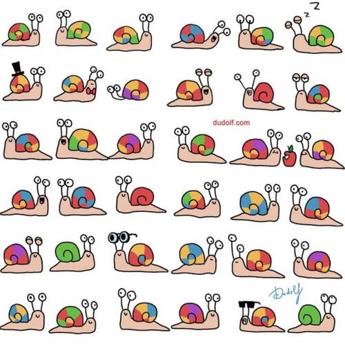 Encuentra al caracon único en la imagen.