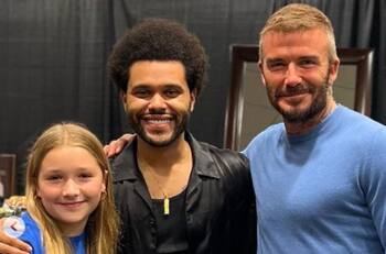 Harper, hija de David Beckham, se burla del baile de su padre en concierto de The Weeknd