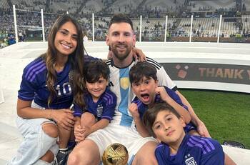 La mágica presencia de los hijos de Lionel Messi en el camino al título mundialero