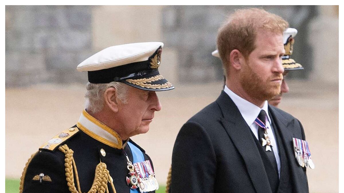 El Rey Carlos III y su hijo menor, el príncipe Harry.