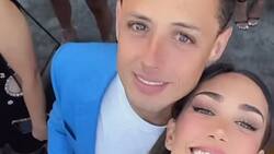 El Chicharito y Nicole McPherson se mostraron muy contentos al conocer a este actor de Hollywood