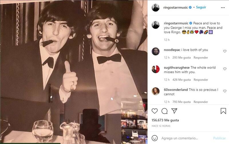 Paul y Ringo rinden homenaje a George Harrison George y Ringo - Créditos: Instagram