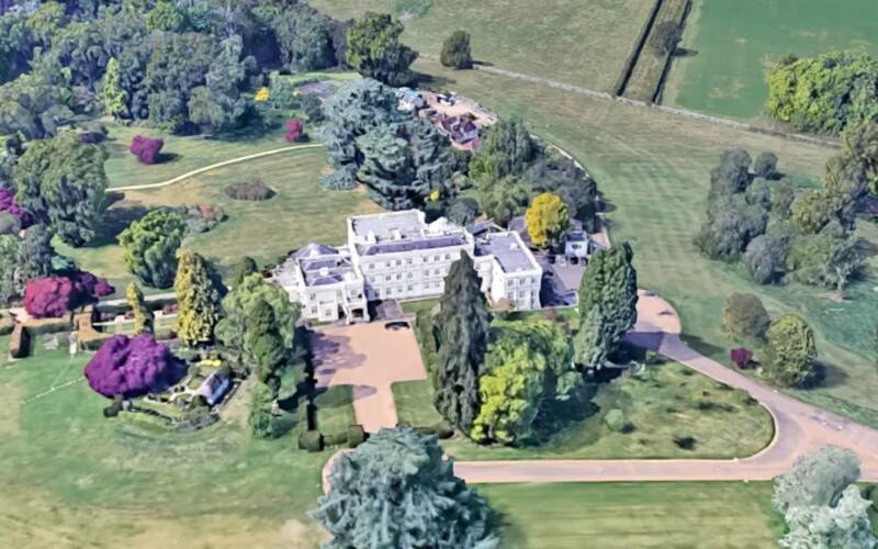 Castillo Royal Lodge, residencia del príncipe Andrew, visto desde una toma aérea.