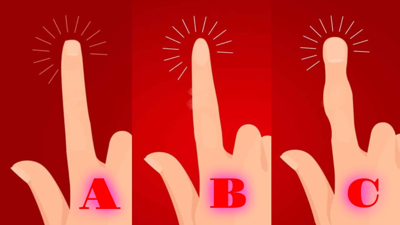 caricatura de 3 formas distintas de dedos, sobre fondo rojo.