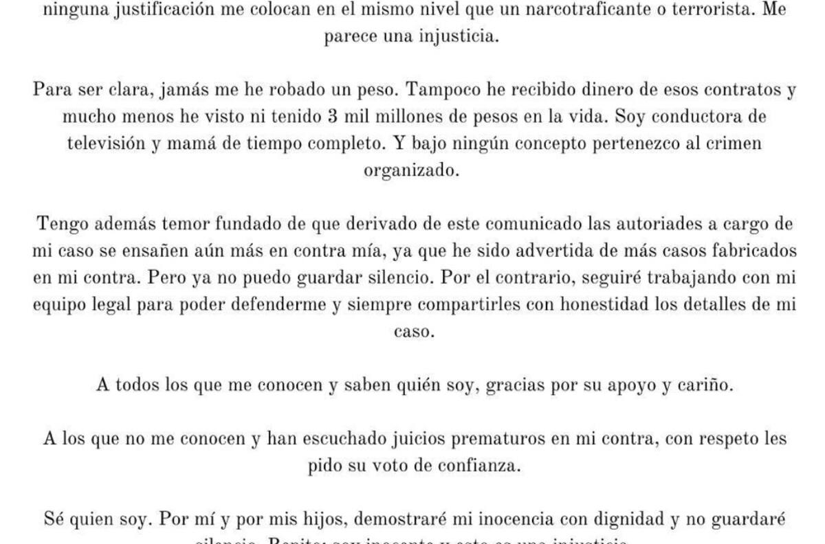 “Me colocan en el mismo nivel que un narcotraficante”, dice Inés Gómez Mont al reaparecer en redes