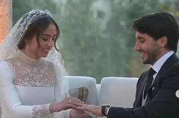 Princesa Iman de Jordania usa corona de diamantes para casarse con acaudalado empresario latino