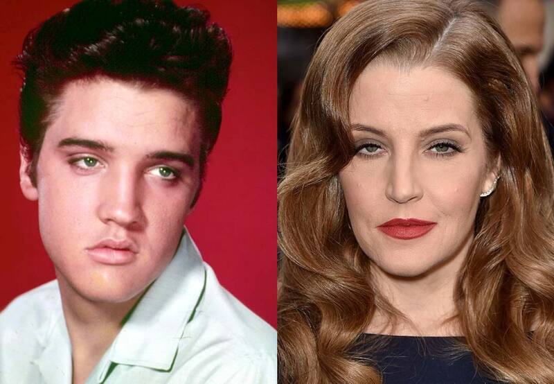 Elvis Presley junto a su hija Lisa Marie