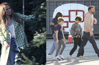 Jennifer Lopez y Ben Affleck reúnen a sus hijos para escoger el árbol de Navidad perfecto