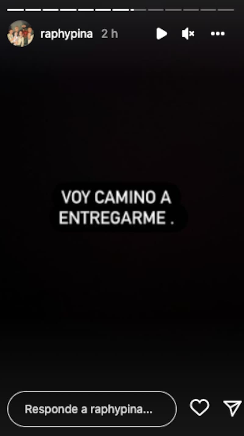 Las últimas palabras de Raphy Pina antes de entregarse - Créditos: Instagram