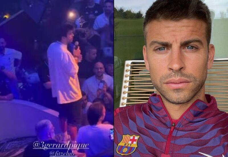 Gerard Piqué se subió al escenario en un club nocturno de Madrid y perdió los escribos ante los gristos de "Shakira".