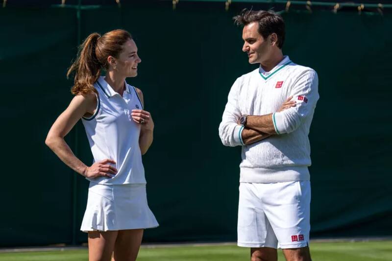 La princesa de Gales estuvo el fin de semana con Roger Federer en Wimbledon.