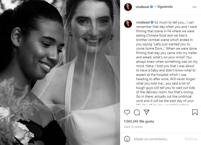 Así recuerda Vin Diesel la muerte de Paul Walker, su gran amigo Instagram Vin Diesel - Créditos: Instagram