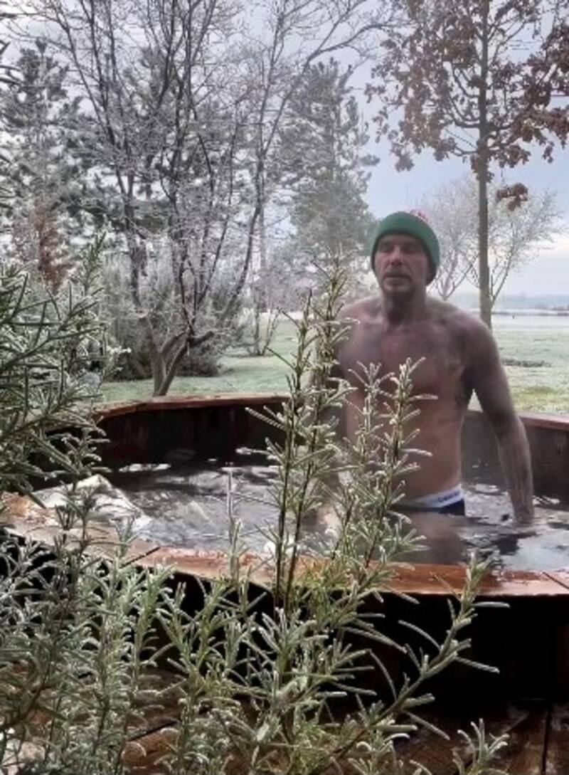 Beckham se preparó a temperatura bajo cero para ser padrino de bodas de Nadia Ferreira y Marc Anthony David Beckham tendrá mañana un día de alta intensidad - Créditos: Instagram