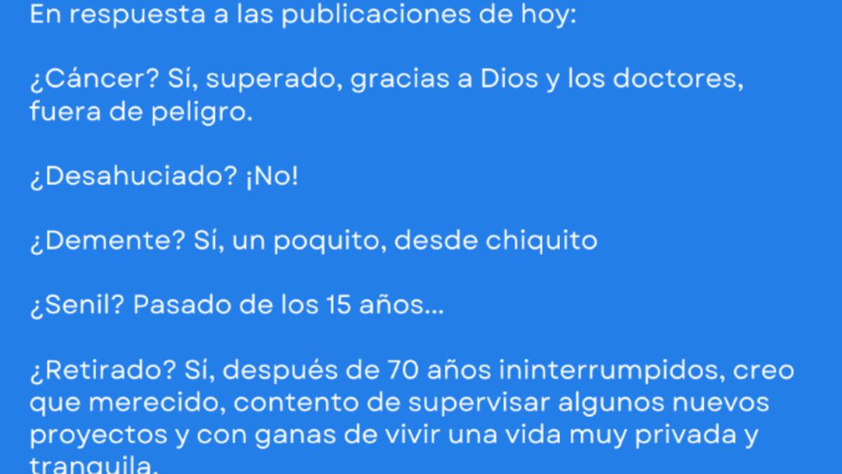 Xavier López “Chabelo” contestó a los rumores sobre su salud