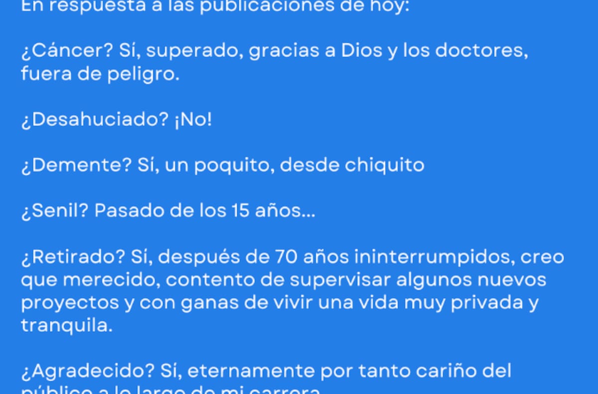 Xavier López “Chabelo” contestó a los rumores sobre su salud