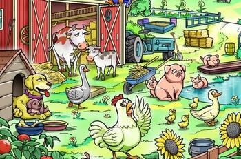 Reto visual: Busca al pollito perdido en la granja