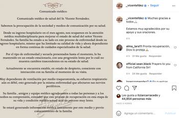 Calidad de vida de Vicente Fernández es “limitada”, asegura reporte médico oficial