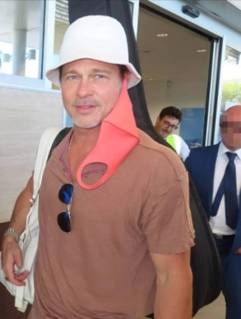 Brad Pitt es captado llegado a Roma - Créditos: Instagram