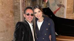 Marc Anthony y Nadia Ferreira realizan risueña primera aparición pública tras anuncio de embarazo