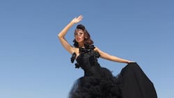 Miss Universo luce impactante vestido con rosas negras previo a su viaje a Filipinas