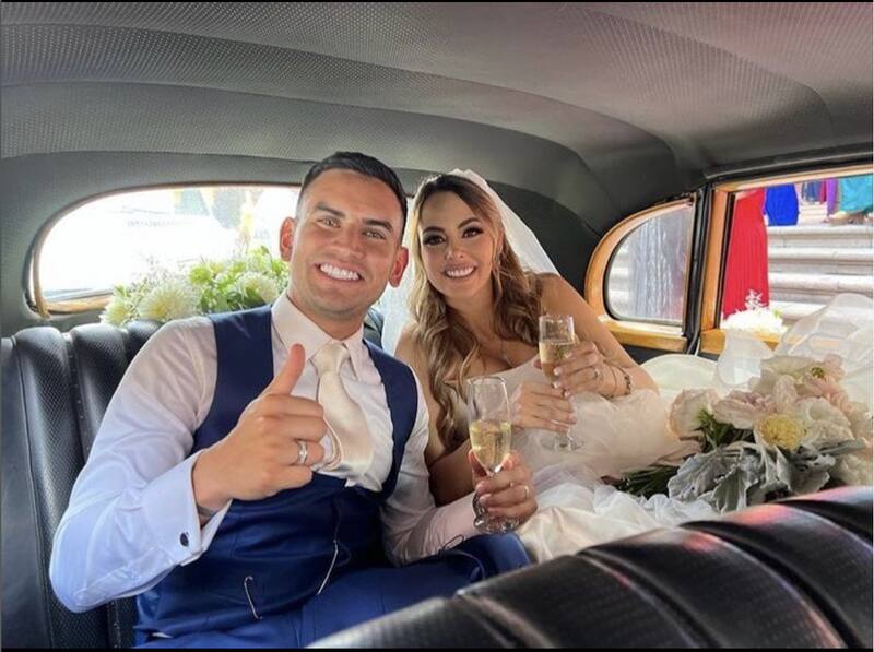 Ana Luisa Ganuza Pérez, ex Miss Querétaro, y Sebastián Vegas se casaron este sábado. - Créditos: Instagram