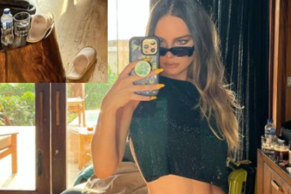 Belinda es criticada por un detalle en sus chanclas - Créditos: Instagram