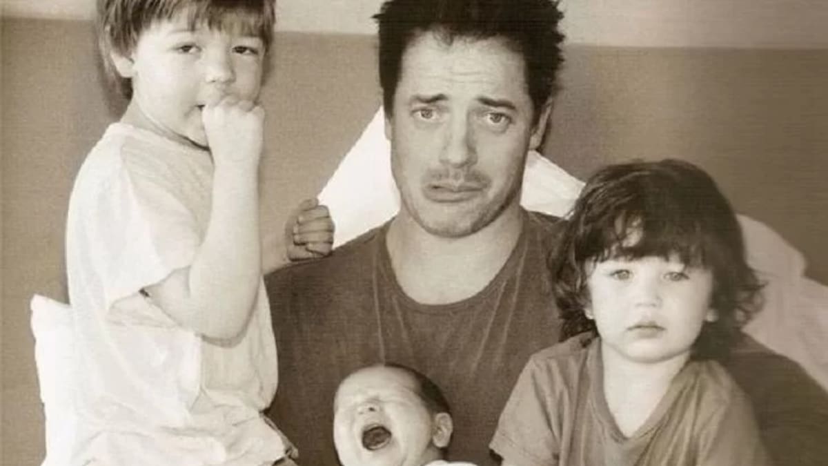 Así de grande están los hijos de Brendan Fraser, el actor favorito al Oscar por “The whale”