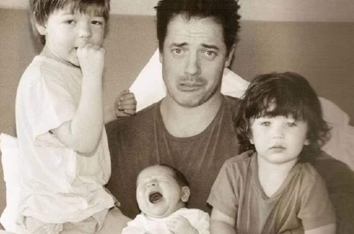 Así de grande están los hijos de Brendan Fraser, el actor favorito al Oscar por “The whale”