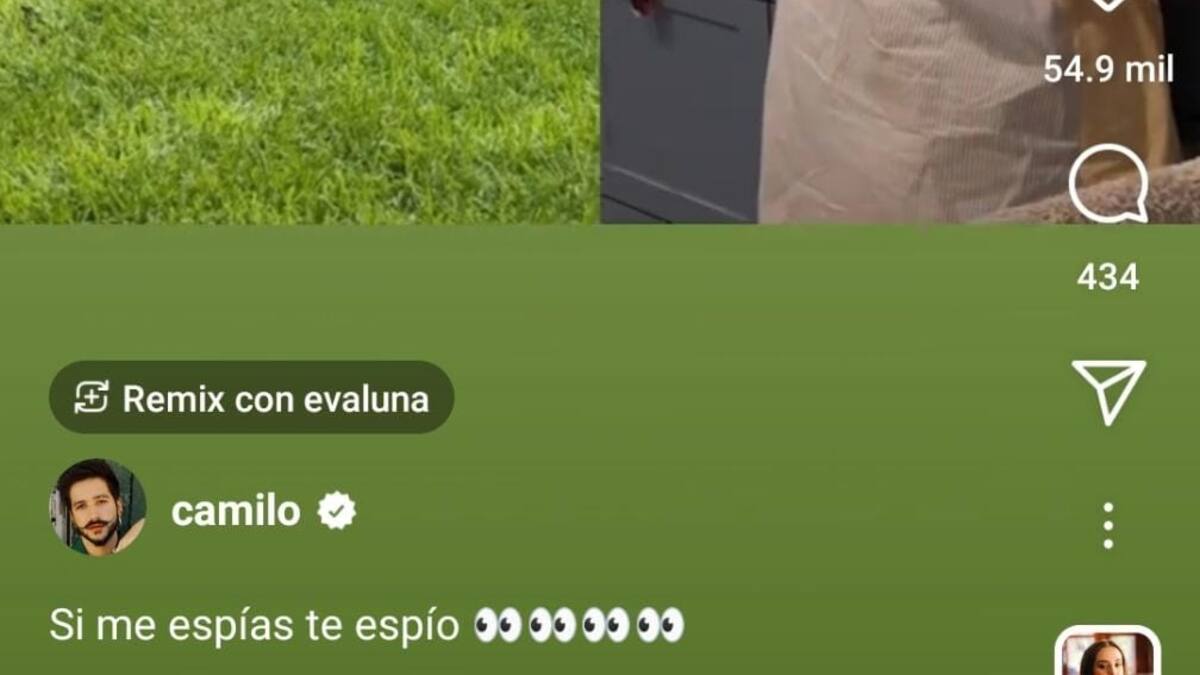 Camilo espía a Evaluna en momento familiar, como hizo ella cuando él bailaba con Índigo