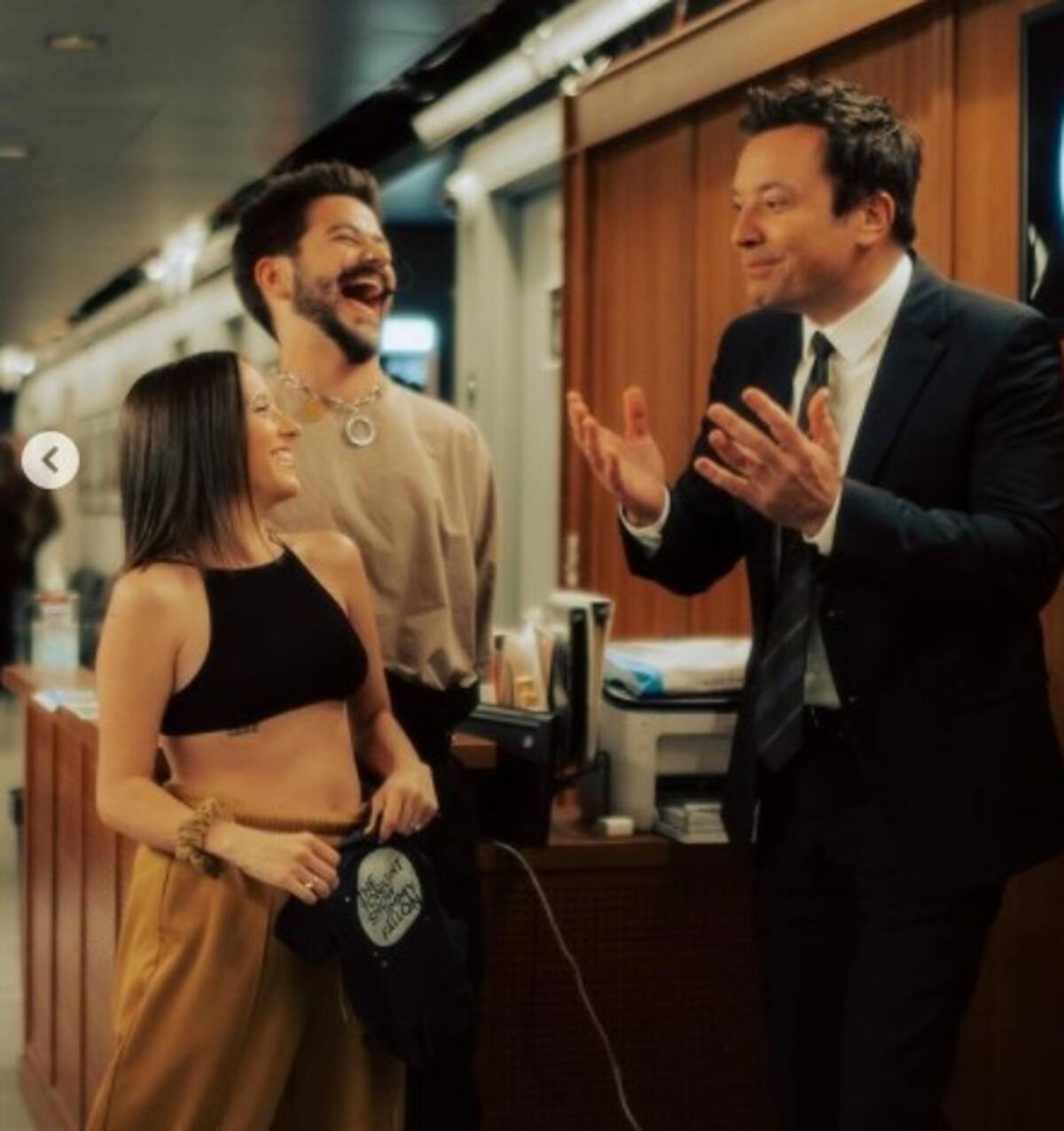 Camilo llora frente a Evaluna por la mejor noticia del año Camilo y Jimmy Fallon - Créditos: Instagram