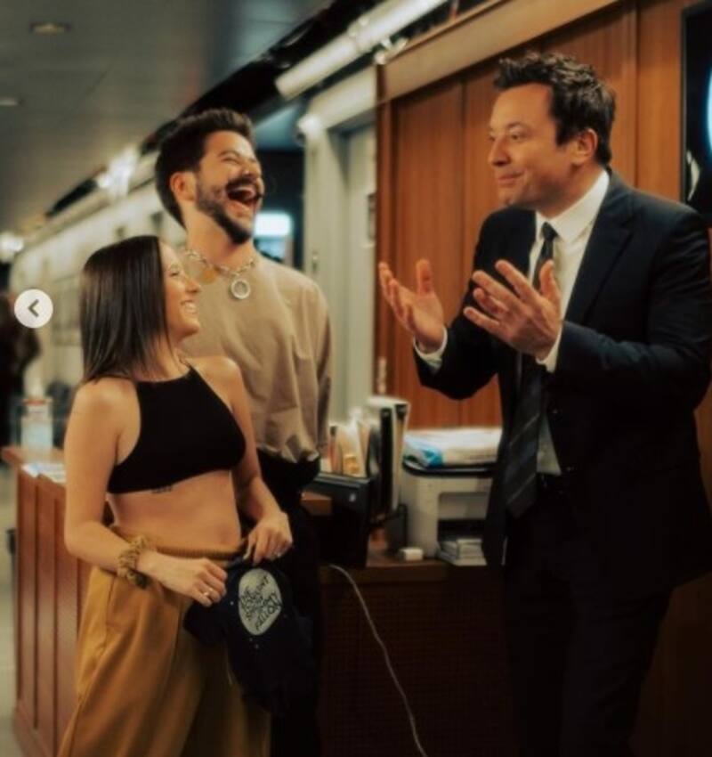 Camilo llora frente a Evaluna por la mejor noticia del año Camilo y Jimmy Fallon - Créditos: Instagram