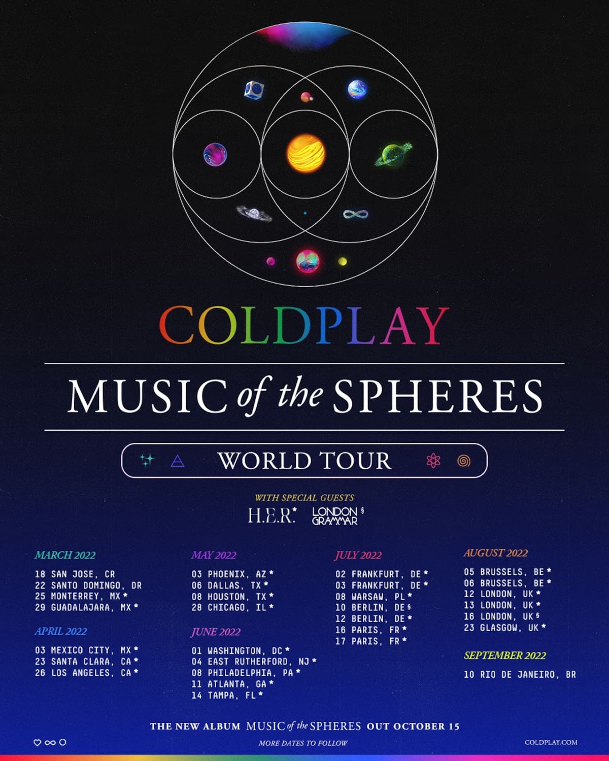 Coldplay La banda británica anunció tres conciertos en México - Créditos: Twitter @coldplay