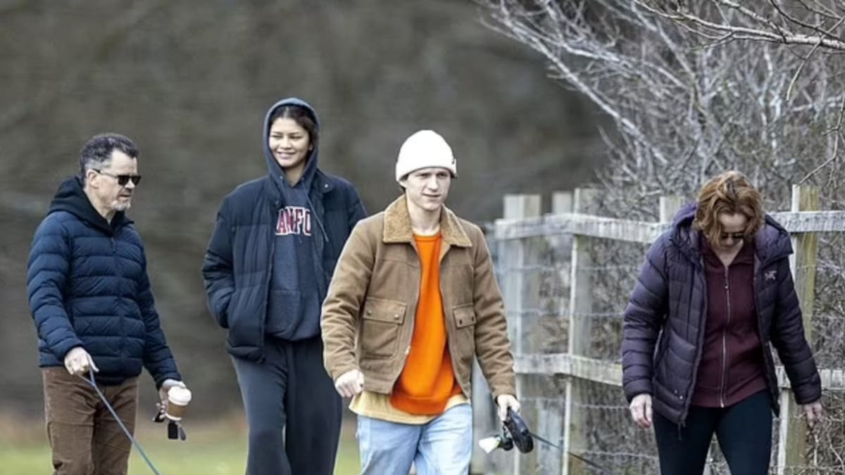 Zendaya se gana la confianza de sus suegros mientras pasean a sus mascotas con Tom Holland