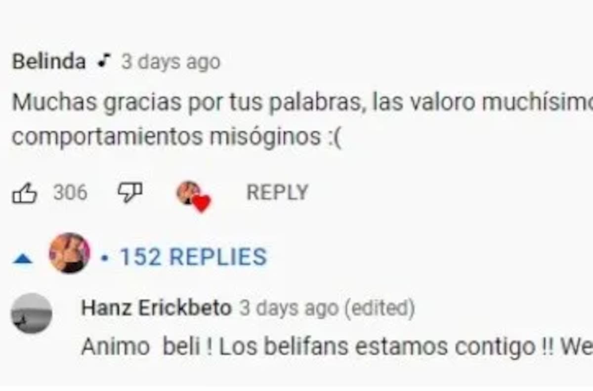 Belinda reacciona a insulto que un cantante hizo en su contra