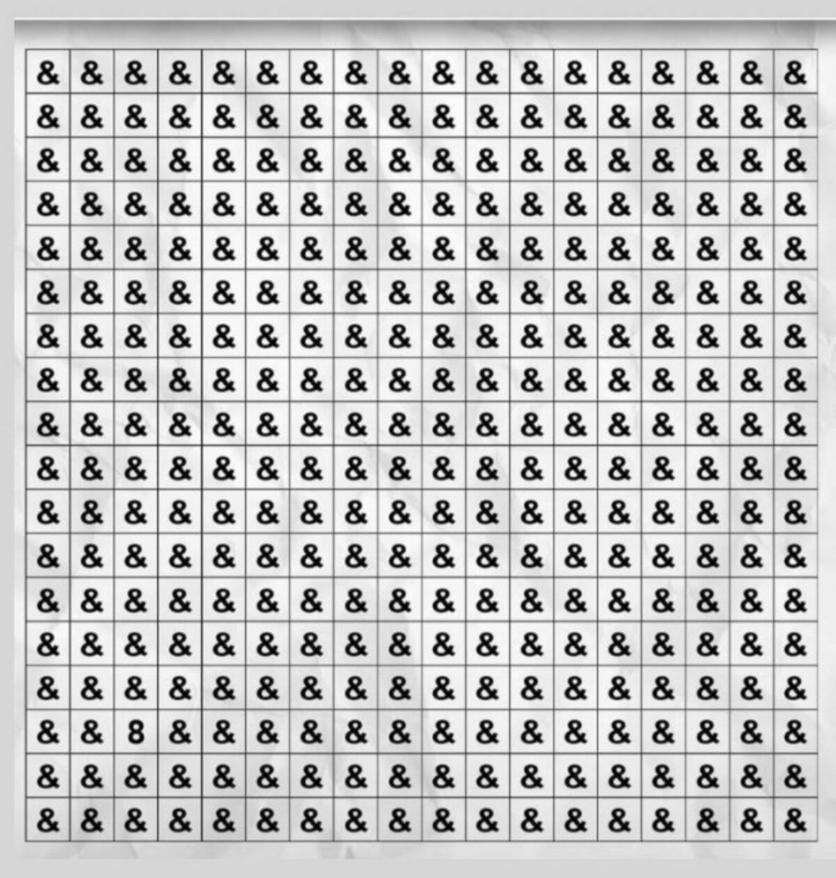 ¿Crees poder encontrar en menos de 10 segundo el 8 entre todos los signos de &? - Créditos: Instagram